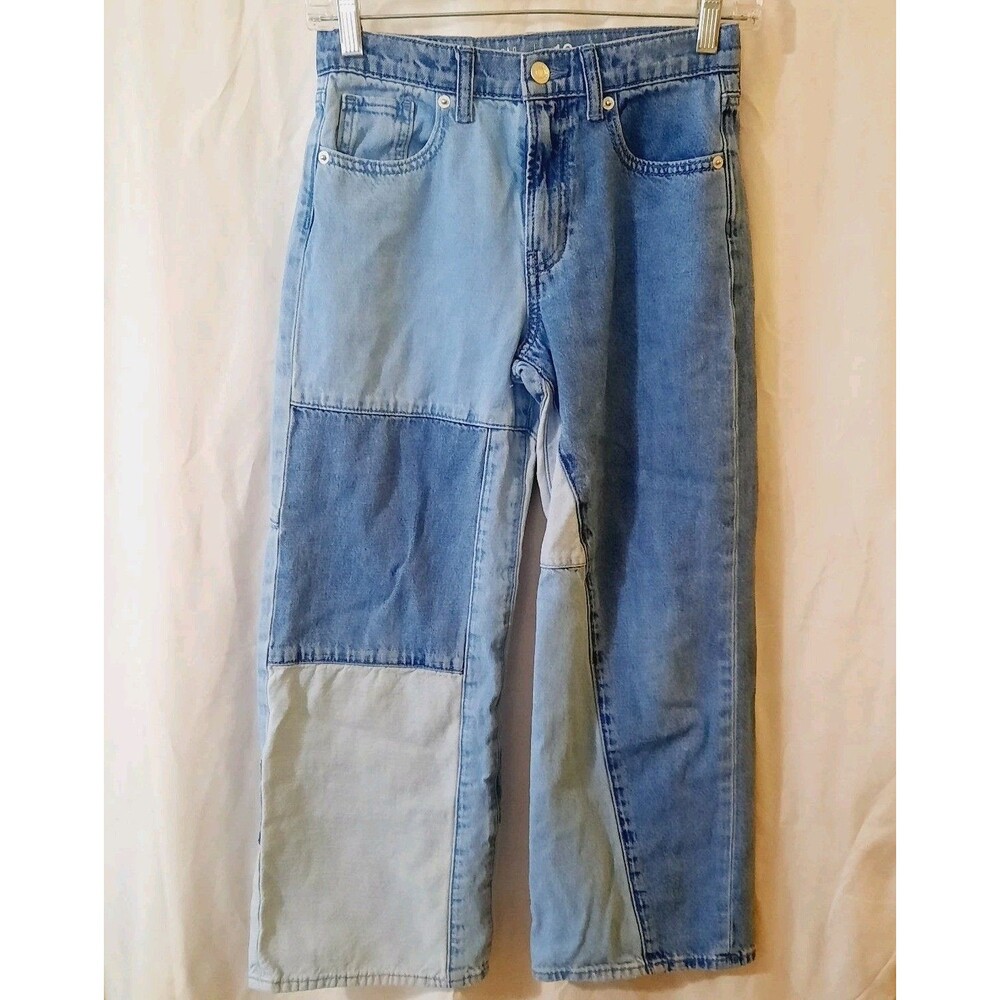 Gap Kids Patchwork Size 10 Low Stride Wide Leg Jeans - Picture 3 of 13